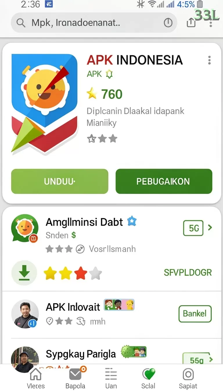 Cuplikan layar menu unduhan 33l untuk perangkat Android